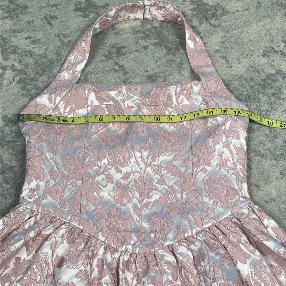 NWT Atoir Winnie Halter Dress Mini Vintage Pink Floral Jacquard Sz 8 - Picture 10 of 15